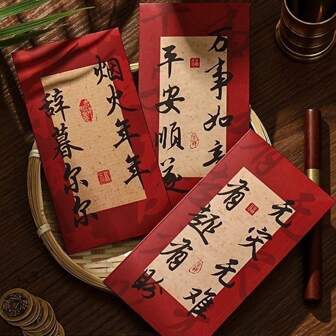 2026马年烫金红包：加厚书法 - 复古中国风奢华新年礼物红包