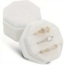 1 Pc Velvet Ring Box, 3 Slots Triple Slot Ring Box Wedding Day Ring Box For Wedding Ceremony Wedding Ring Holder Ring Box For Wedding Proposal Engagement Ring Box Ring Boxes For Multiple Rings Ring Boxes For Wedding Ring Storage Box