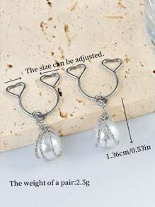 1 Pair Luxury Faux Pearl Wrapped/Double Heart Nipple Clamps, Baroque Pearl Nipple Clips, Suitable For Women's Daily, Party, Valentine's Day, Holiday Wear - Multicolor - View 5