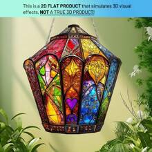 1 stuk klassieke geometrische lantaarn hangende ornament 2D geschilderd acryl huisdecoratie muur deur en raam hangende kunst ideale dagelijkse kantooraccessoires slaapzaaldecoratie gepersonaliseerde geschenken interessante geschenken voor koppels en vrienden creatieve tuindecoraties, woondecoratie, kamerdecoratie, muurdecoratie verjaardag afstuderen schooldecoratie schoolverrassing terug naar school