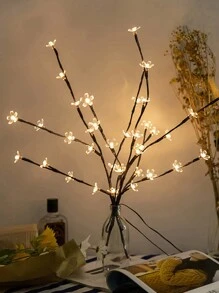 1pc Cherry Blossom Branch Decorative Light, 20 Warm LED Lights, Home Decor Accessory - Multicolor - View 12