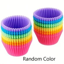 4/8/16/32 件可重复使用的硅胶松饼杯和纸杯蛋糕模具 - 用于制作完美形状的松饼和纸杯蛋糕的烘焙工具 - 家庭烘焙师的厨房小工具和配件 - 彩色 - 查看 2