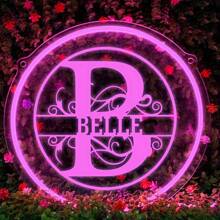 Custom Round LED Neon Sign - Personalized Wall Decor With 3D Engraving, Perfect For Weddings, Birthdays, Businesses & Bars - USB Powered Name Light Gift Gifts Graduation - Multicolor - View 8