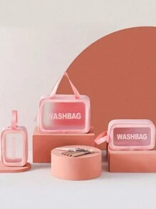 3 件套盥洗包、化妆包、防水化妆包、多功能收纳袋、便携式旅行收纳包、行李包、衣物收纳包，适用于化妆品、化妆工具、护肤品（如眉笔、眼影盘、口红、粉扑、化妆刷）夏季旅行、度假居家浴室装饰节日化妆品收纳包浴室配件返校