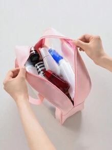 3 件套盥洗包、化妆包、防水化妆包、多功能收纳袋、便携式旅行收纳包、行李包、衣物收纳包，适用于化妆品、化妆工具、护肤品（如眉笔、眼影盘、口红、粉扑、化妆刷）夏季旅行、度假居家浴室装饰节日化妆品收纳包浴室配件返校