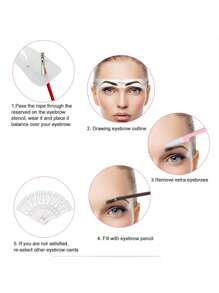 12 pezzi Cartella di sagome per sopracciglia in silicone, 12 stili di sagoma per delineare le sopracciglia, set di sagome per trucco da donna, strumento per valorizzare le sopracciglia - Bianco - Visualizzare 5