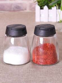 1 件/4 件双嘴带盖玻璃调味瓶，厨房用品盐罐，创意烧烤调味品 - 彩色 - 查看 2