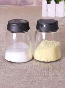 1 件/4 件双嘴带盖玻璃调味瓶，厨房用品盐罐，创意烧烤调味品 - 彩色 - 查看 3