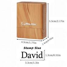 Customized Signature Stamp, Handwritten Business Signature Stamp, Personal Name Seal, Automatic Press Seal, Light-Sensitive Portable Personal Customization - Black Walnut Wood Grain - View 2