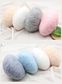 1/5 pezzi Filato di mohair da 330 m, colore dopamina, composizione: 15% lana, 15% mohair, 40% acrilico, 30% nylon, morbido filato per uncinetto e maglia di maglioni, sciarpe, scialli, cardigan, pon pon, 50 g