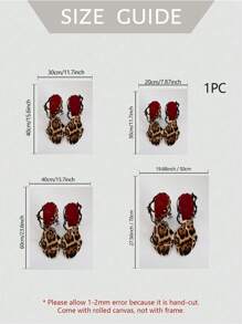 1PC Cheetah Heels Plakat Luksusowy Moda Slay Print Leopard Heels Czerwony Wall Art Glam Animal Print Y2k Decor Modny Projektant Prezent Dla Niej, Bez Ramki