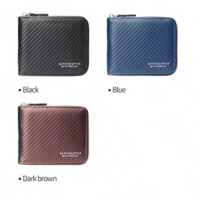 2025 Minimalist Carbon Fiber Men Wallet, Large Capacity Zipper Coin Purse, Card Holder Organizer Wallet, Ideal Gift For Men, New Year & Valentine's Day