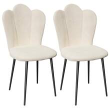Lot de 2 Chaise pour salle à manger, Style scandinave et dossier ergonomique, Siège en tissu et Pieds en Métal, 45x46x91cm, Chaise multi-usage pour cuisine, salon, chambre et bureau, Couleur disponible: Beige, Vert, Rose - Beige - Voir 7