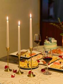 1 st. Vintage stijl messingkleurige kaarsenhouder basis, romantische kerst kaarslicht diner decoratie, bruiloft rekwisiet