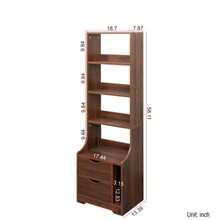 Night Stand With Bookshelf, Night Stand With 2 Storage Drawers For Bedroom, Storage Shelves And Drawers For Living Room