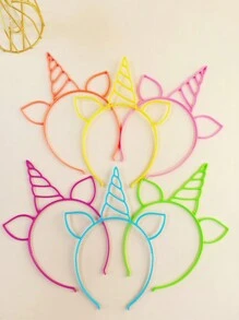 6pcs/Set Candy Color Deer Horn Ear Headband, Cartoon Unicorn Hair Accessories For Kids, Fashion Party/Holiday Headdress