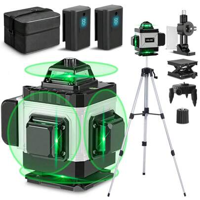 ONEVAN 16 Lines 4D Laser Levels 360 Horizontal Vertical Green Line Laser Level Self-Leveling Measure Leveling Tool With Tripod