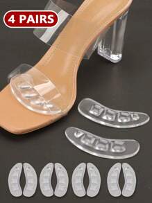 4 Pairs Forefoot Pad For High Heels, Thick Anti-Slip Half Insole, Shoe Insert Pad - Clear - View 3