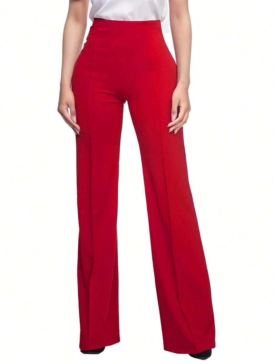 SANOPY Women's High Waist Dress Pants Trouser Women Clothes Elegante - Red - View 1