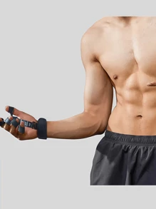 1pc Black Silicone Finger Stretching Exerciser, 5 Finger & Wrist Resistance Band Trainer For Finger Strength Recovery, Flexion & Extension - Multicolor - View 8