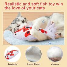 Floppy Fish Cat Toy, Moving Cat Kicker Fish Toy, Cat Toys Flopping Fish With Silver Vine And Catnip, Motion Kitten Interactive Exercise Toys For Indoor Cats, Wiggle Fish Catnip Toys - Cá Koi - Xem 7