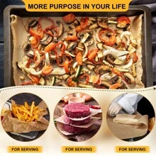 1 rotolo di carta forno non candeggiata - antiaderente, carta da forno siliconata per cucinare, grigliare, friggere ad aria e cuocere a vapore - accessori da cucina essenziali, utensili da cucina