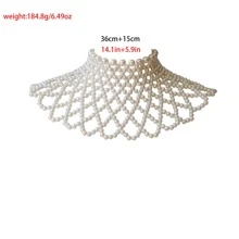 New Exaggerated Neck Choker Chain, Vintage European Style Wedding Dress Accessory, Elegant Fan Shaped Hollow Beaded Necklace