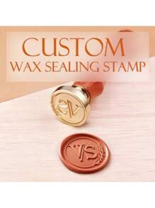 1 Stück personalisierter Wachssiegel-Stempel - Siegelwachsstempel mit Griff, personalisierter Wachssiegel-Stempel für Basteln, Umschläge, Geschenkverpackung, Abschlussgeschenke und Hochzeitseinladungen, ornamental, multifunktional, wiederverwendbar, bunt, vintage, süß, cartoon, modern, Kawaii, personalisiert, einzigartig, maßgeschneidert, personalisierte Aufkleber, ideale Geschenke für ihn, ideale Geschenke für sie, Freund, Freundin, Familie, Freunde, Kinder, Mitarbeiter, Studenten, Kunden, für Geschäft/Arbeit/Büro, für die Schule