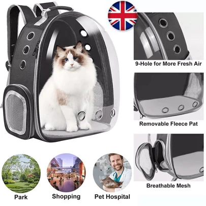 NetHong Astronaut Window Dog Cat Pet Travel Bag Carrier Breathable Transparent Backpack