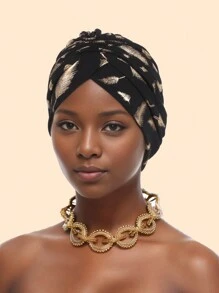 قبعة رأس مزينة بالريش والرقائق الذهبية قطعة واحدة، متعددة الاستخدامات للارتداء اليومي والحفلات والسفر والنوم في الهواء الطلق - برونزر الريش - مشاهدة 10