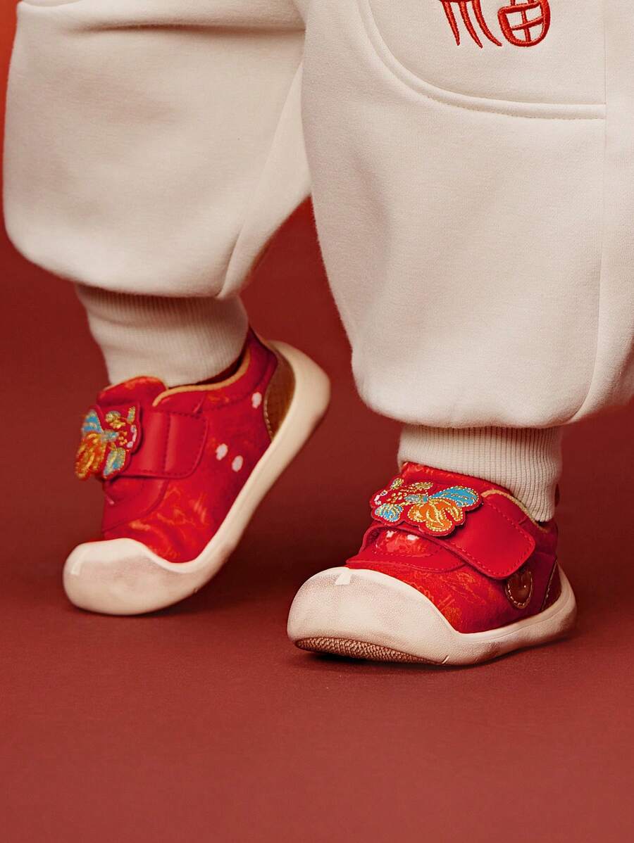 mini bala 幼儿防滑鞋，轻便透气步行运动鞋 - 紅色調 - 查看 1