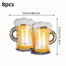 新款啤酒杯铝箔气球装饰 啤酒派对装饰 啤酒节生日派对气球 男士啤酒派对装饰 35寸敬酒气球装饰 - 彩色 - 查看 8