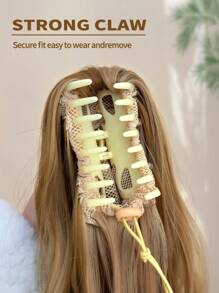 Klaue Pferdeschwanzverlängerungs Haarzubehör 24-26 Zoll Braune Blonde Lange Natürliche Welle, Hitzebeständige Synthetische Faser Pferdeschwanz Haarstück Für Mädchen Frauen, Tägliche Verwendung