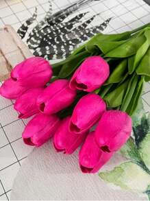 3 pièces/set Fleurs de tulipe artificielles, accents de décoration pour la maison pour le salon et la chambre à coucher