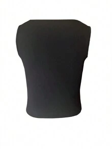 Women's Round Neck Casual Y2K Rhinestone Print Fashion Tank Top - Black - View 5