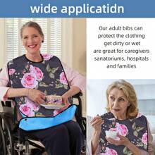 1pc/2pcs, Adult Bibs For Women, Reusable Apron, Wipeable With Optional Crumb Collector, Waterproof Washable Restaurant Clothing Protector, Gift For Women/Mom