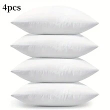 4pcs White Pillow Insert Suitable For Bed Sofa Office Car Seat Multi-Functional Pillow Core - White - View 1
