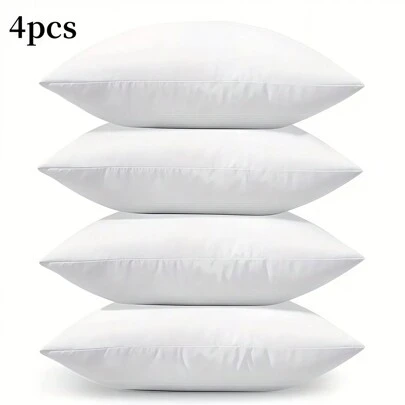 4pcs White Pillow Insert Suitable For Bed Sofa Office Car Seat Multi-Functional Pillow Core