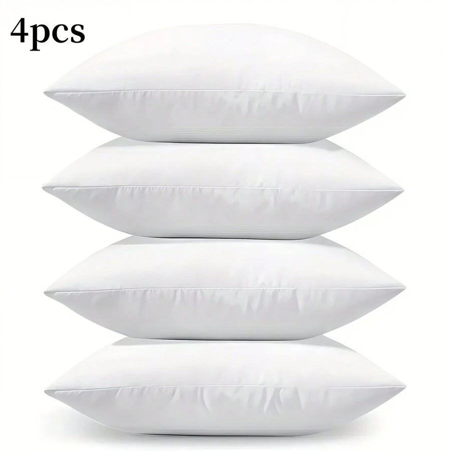 4pcs White Pillow Insert Suitable For Bed Sofa Office Car Seat Multi-Functional Pillow Core - White - View 1