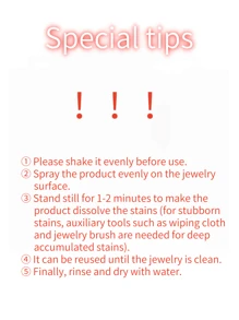 Jewelry Cleaner Cleaning Diamond Ring Necklace Gold Cleaning Rust Removing And Ash Cleaning Cleaner Jewelry Cleaner, Jewelry Metal Cleaning Solution, Maintenance Solution For Removing Rust And Dust On Necklace Spray Cleaning Gold Necklace And Accessories Of Jewelry