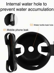 1pc2 In 1 Stroller Cup Holder With Phone Holder, Baby Stroller Cup Holder With Phone Holder For Universal Stroller And Water Bottle Cup Holder With Cut-Out Star And Moon Pattern - Black Star and Moon Cup Holder - View 6