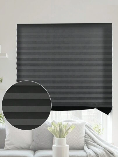 1pc Solid Color Shade No Tools Original Light Filtering Pleated Fabric Shade, Self-Adhesive Design, UV Protection, Blackout, Insulating, Lightweight, Fade-Resistant, Minimalist Pleated Curtains – Suitable For Bedroom, Living Room, Office, Bathroom. Gifts Birthday Graduation