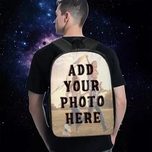 1 件定制背包带照片背包旅行背包个性化背包，适合男士、多用途、大容量、多功能、多功能、彩色、可爱、可爱、简约、有趣、卡哇伊、Y2K、极简主义、通勤、商务休闲、基础款、定制、个性化、独特、定制、送给他的理想礼物、送给她、她、家人、朋友、女朋友的理想礼物、周年纪念、生日、节日/度假、户外/郊游/旅行/徒步旅行/体育场/运动/登山、商务/通勤/工作/办公室、定制运动包