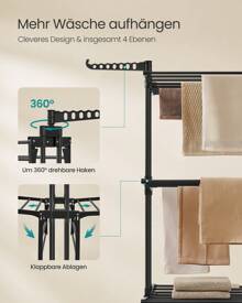 SONGMICS Drying Rack - สีดำ - ดู 5