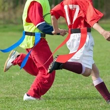 1pc Athletic Flag Football Elastic Waist Belt, Adjustable Bright Color Waist Band, Sports Training Equipment, American Football Flag Grommet