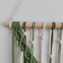 Makramee Wandbehang Boho Herbst Dekoration Blätter Wandkunst Schlafzimmer Wandkunst Skandinavisches Zuhause Kinderzimmer Wandteppich - Grün - Übersicht 4