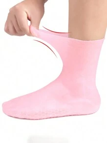 yuluan Silicone Moisturizing Soothing Mid-Calf Socks, 1 Pair High Elasticity Compression Socks, Reusable Aloe Vera Socks, Overnight Hydrating Spa Socks, Suitable For Women With Dry, Cracked Feet, High Elasticity Anti-Slip Moisturizing Gel Spa Socks, Suitable For Foot Repair, Dry, Cracked High Heels, Anti-Slip Gel Socks Suitable For Men And Women With Dry Skin, Rough Feet, Home Foot Care, Can Be Used With Your Favorite Lotions And Creams