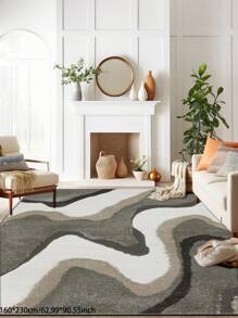 1 块复古矩形抽象图案蓬松舒适仿羊毛地垫；可机洗 1 块复古矩形蓬松舒适仿羊毛地垫；可机洗、防污且易于护理的地毯，适用于客厅、卧室、儿童房、餐厅、浴室、厨房、阳台等；房间装饰的理想地毯选择 - 淡紫色 - 查看 9