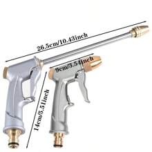 Pistola de Riego de Alta Presión con Boquilla Ajustable para Riego de Plantas - Boca larga gris - Ver 3