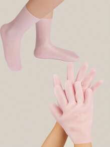 yuluan 1 Pair Silicone Foot Mask Socks & 1 Pair Moisturizing Hand Mask Gloves Set - Protective, Moisturizing, Dead Skin Removal, Waterproof, Foot & Hand Care, Whitening & Softening - Multicolor - View 8